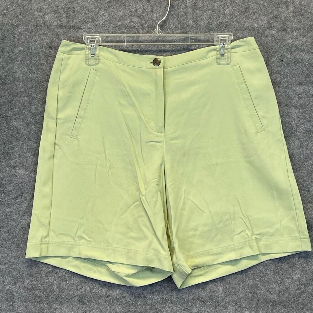 TOMMY BAHAMA Shorts Women's Size 10 Green Flat Front Silk‎ Chino High-Waisted
